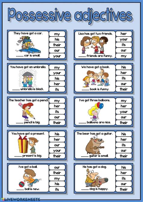 Adjective Worksheet Pronoun Worksheets English Grammar Worksheets