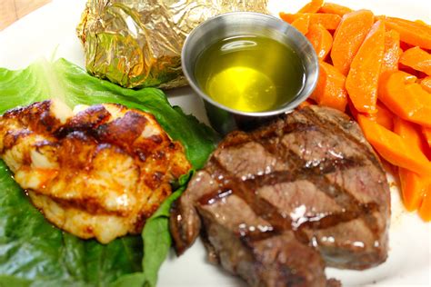 Lobster tails, lemon juice, ground black pepper, rib eye steaks and 5 more surf and turf steak and lobster tail for two aberdeen's kitchen salt, extra virgin olive oil, fresh parsley, garlic powder, rib eye steaks and 3 more Steak And Lobster Dinner Menu Ideas / Best Grilled Steaks ...