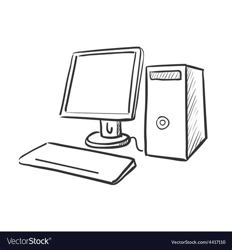 Hand Draw Doodle Computer Royalty Free Vector Image