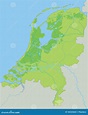 Mappa Fisica Dei Paesi Bassi Ad Alto Profilo. Illustrazione Vettoriale ...