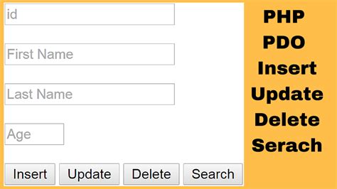 Php And Mysql Tutorial Insert Update Delete Search Using Pdo In Php