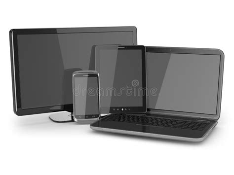Laptop Phone And Tablet Pc Electronic Devices Stock Illustration