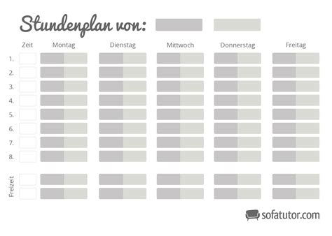 Ein stundenplan mit franz zebra, kostenlos, wahlweise zum ausdrucken oder zum bearbeiten in word. Ultimative Familien-Stundenpläne zum Downloaden