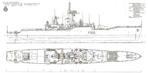 Jecobin Plan Drawing Hms Plymouth 1986 196 Modern Royal Navy