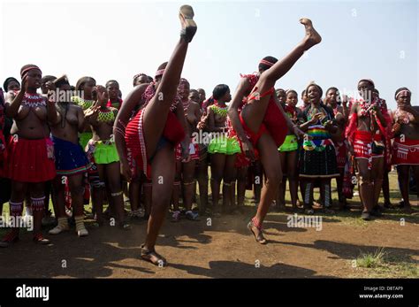 Zulu Reed Dance Im Enyokeni Palace Nongoma S Dafrika Stockfotografie Alamy