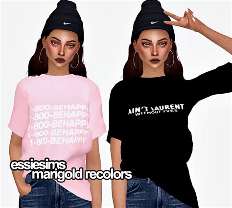 Essiesims Marigold Free Boxy Tee Recolors The Sims 4 Custom Content