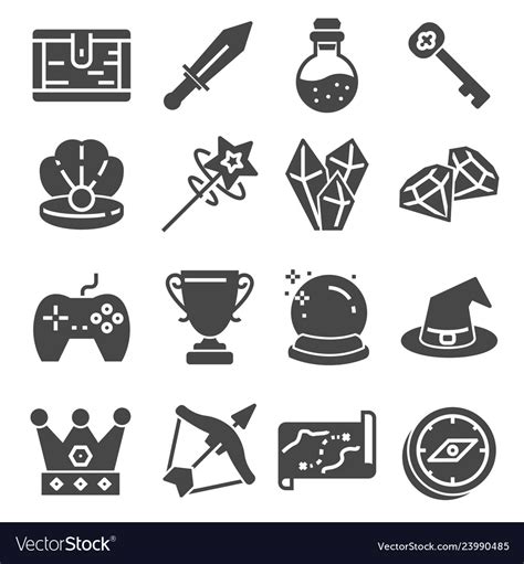 Game Icon Elements And Items Royalty Free Vector Image