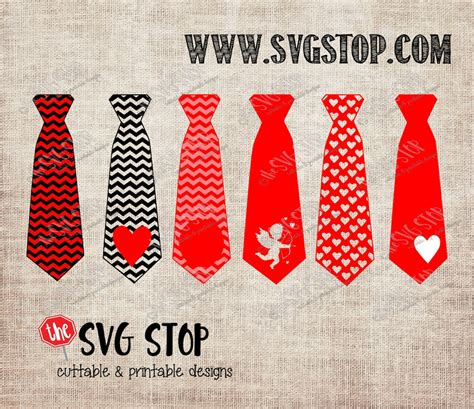 Valentines Day Ties Svg Dxf Png Eps Cut Files Clip Art Etsy