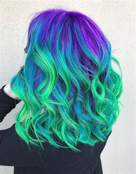Green And Purple Hair Dye Mixed Mxier