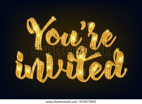 Youre Invited Lettering Design Vector Illustration Stock Vector