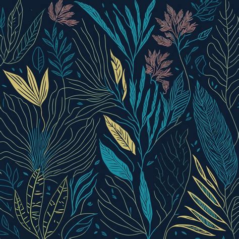 Premium Vector Modern Exotic Jungle Plants Illustration Pattern