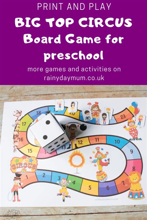 Printable Circus Board Game For Preschoolers And You To Play