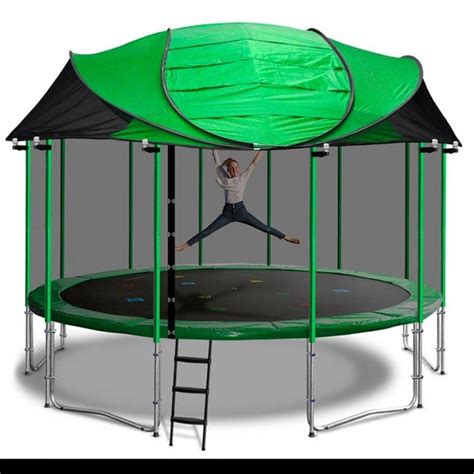 Walmart.com has been visited by 1m+ users in the past month 11ft - 14ft Universal Green Trampoline Canopy/Roof with ...