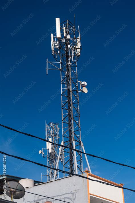 Telecommunication Tower Of 4g And 5g Cellular Base Station Or Base