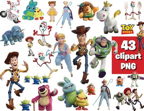 43x Toy Story 4 Disney Clipart Printable Digital Clipart Etsy