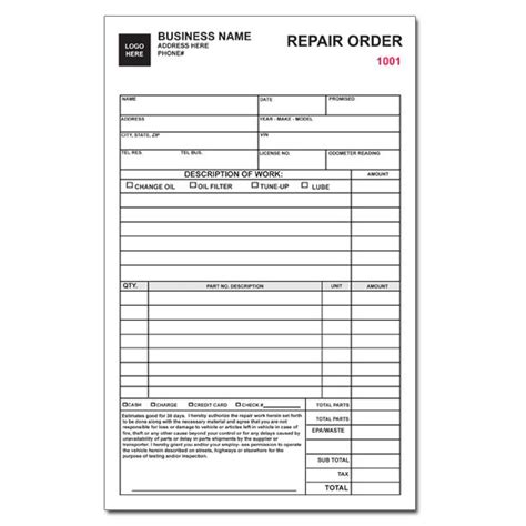 Automotive Work Order Template Elegant 2 Repair Order