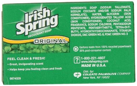 Irish Spring Bath Bar Soap Original 375 Ounce 12 Count Pack Of 1