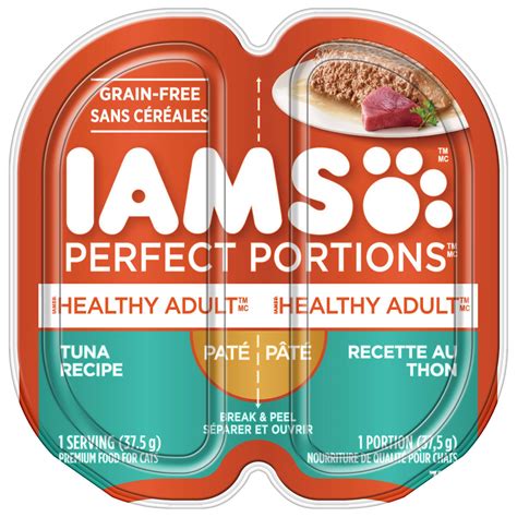 The remaining ingredients in this iams perfect portions recipe are unlikely to affect the overall rating of the product. IAMS Perfect Portions Healthy Adult Wet Cat Food, Tuna ...