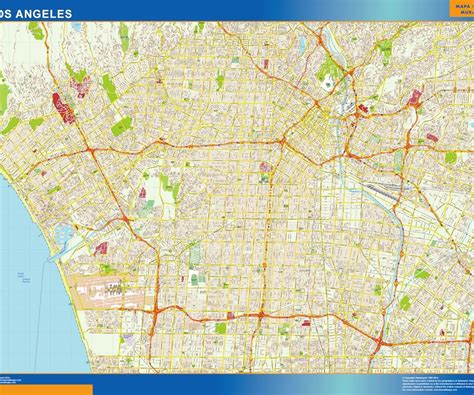 Los Angeles Vector Map Eps Illustrator Vector City Maps Usa America