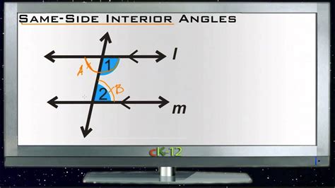 Same Side Interior Angles Lesson Basic Geometry Concepts Youtube