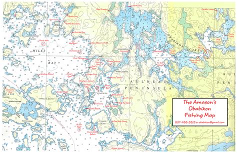 Lake Of The Woods Fishing Map Obabikon Bay Camp Morson Ontario