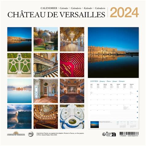 Calendrier 2024 Château De Versailles 30 X 30 Cm Boutiques De Musées