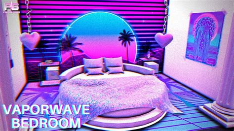 💎 Vaporwave Bedroom Cc Links And Download Sims 4 Speed Build Youtube