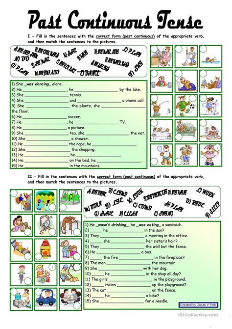 Past Continuous Tense With Key Fully Editable Worksheet Past