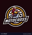Motocross badge logo Royalty Free Vector Image