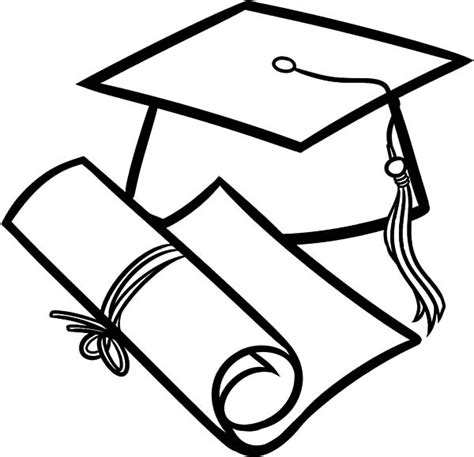 How To Draw Diploma And Graduation Cap Coloring Pages Color Luna