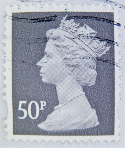 Beautiful Stamp Gb 50p Uk Gray Machin Queen Elizabeth Grea Flickr