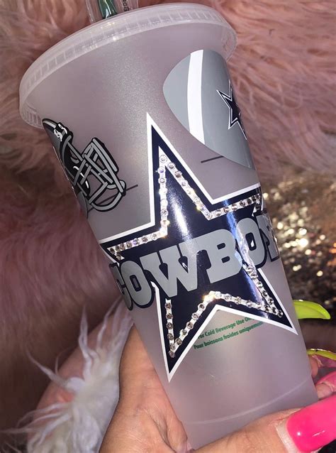 Great savings & free delivery / collection on many items. Cowboys venti Reusable Starbucks Cup Handmade with layered permanent vinyl and with Swarovski ...