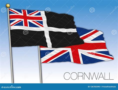 Cornwall Flag United Kingdom County Of Uk Stock Vector Illustration