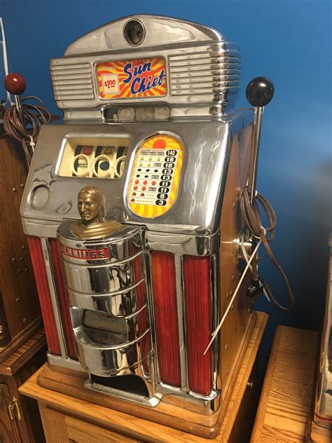 Jennings Sun Chief Rare Dollar Slot Machine Original Gameroom Show