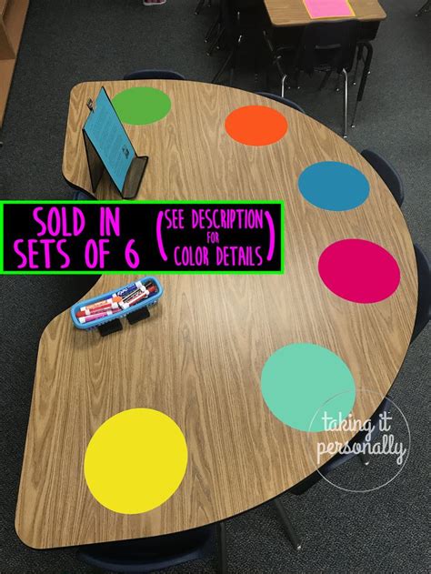 Classroom Table Dot Set Dry Erase Circles Reading Table Etsy