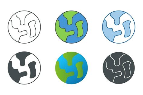 Earth Globe Icon Symbol Template For Graphic And Web Design Collection