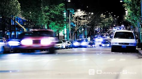 Overflightstock™ City Traffic Time Lapse At Night Seattle Washington