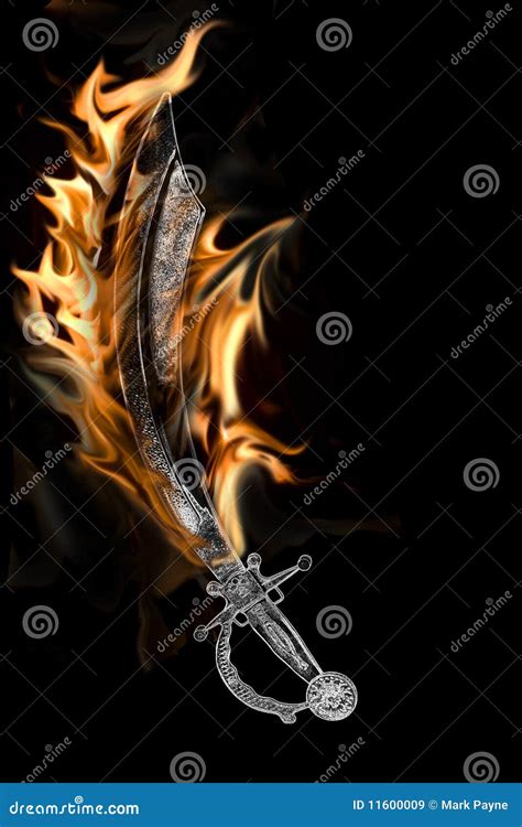 Flaming Pirate Cutlass Sword Royalty Free Stock Images Image 11600009