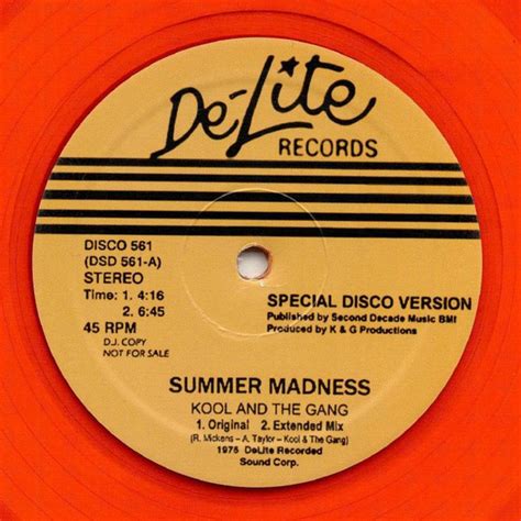 Kool And The Gang Summer Madness Orange Vinyl Discogs