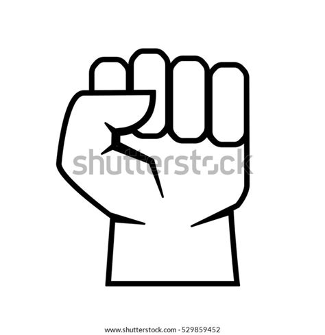 Clenched Fist Vector Icon Illustration Isolated Stock Vector Royalty