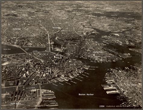 Annotated Aerial Photo Of Boston Massachusetts And Environs 1930
