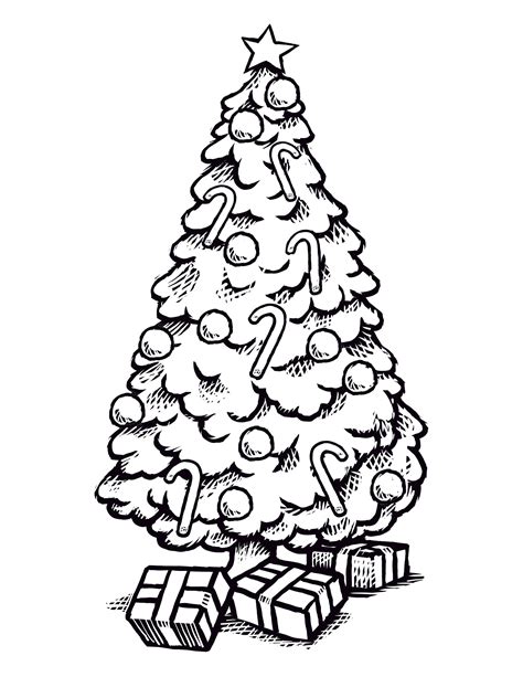 Large Christmas Tree Coloring Page Coloring Pages