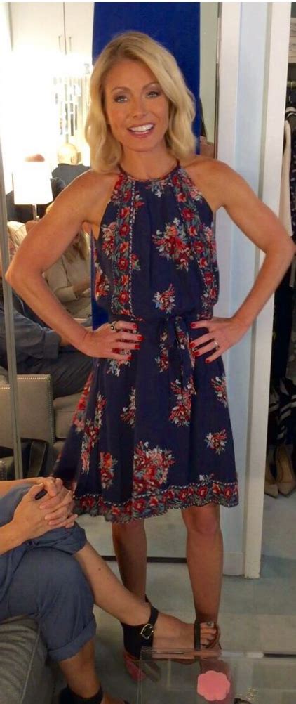 Kelly Ripa Wearing Joie Floral Blue Dress Joie Dress Kelly Fashion