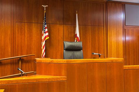 290 Inside Of A Courtroom With American Flags Stock Photos Pictures