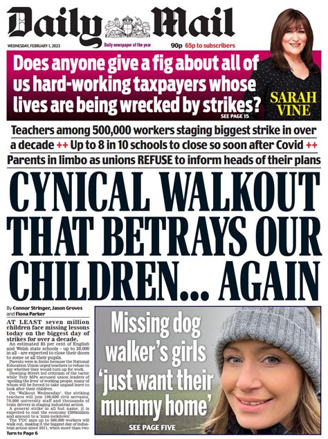 Daily Mail Front Page 1st Of February 2023 Tomorrows Papers Today