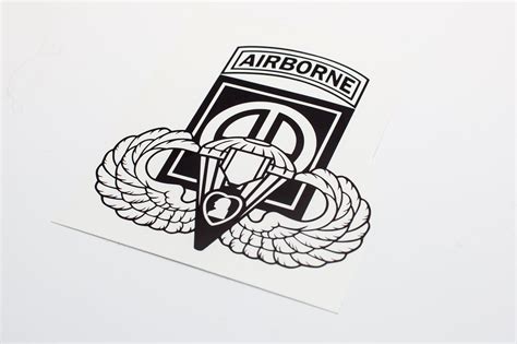 82nd Airborne With Wings And Purple Heart Vinyl Decal White 4