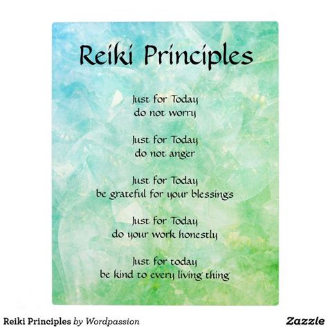 Reiki Principles Plaque Zazzle Reiki Principles Reiki Energy