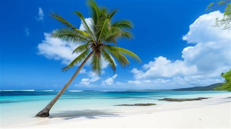 Palm Tree On Tropical Beach Free Stock Photo Public Domain Pictures
