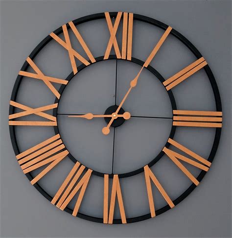 Extra Large Metal Rustic Wall Clock 40 Inch Farmhouse Round Etsy