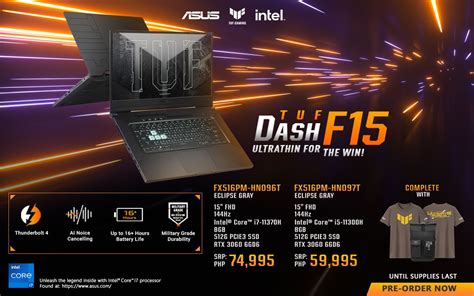 Asus Tuf Dash F15 With Rtx™ 3060 Available For Pre Orders Now Bcg